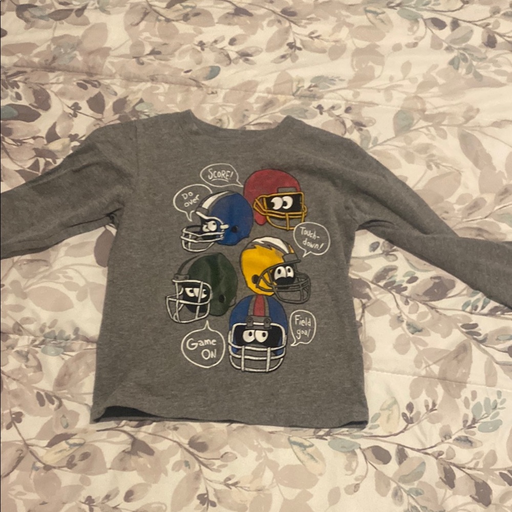 Kids Gray Football Graphic Shirt